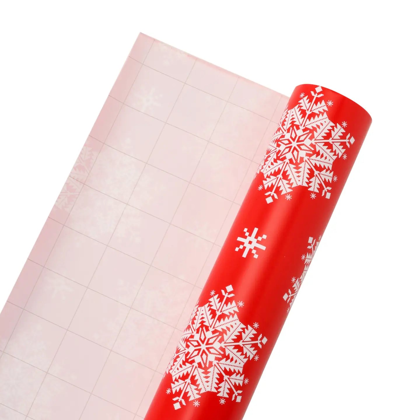 30" X 10' Holiday Wrapping Paper | Red Snowflake