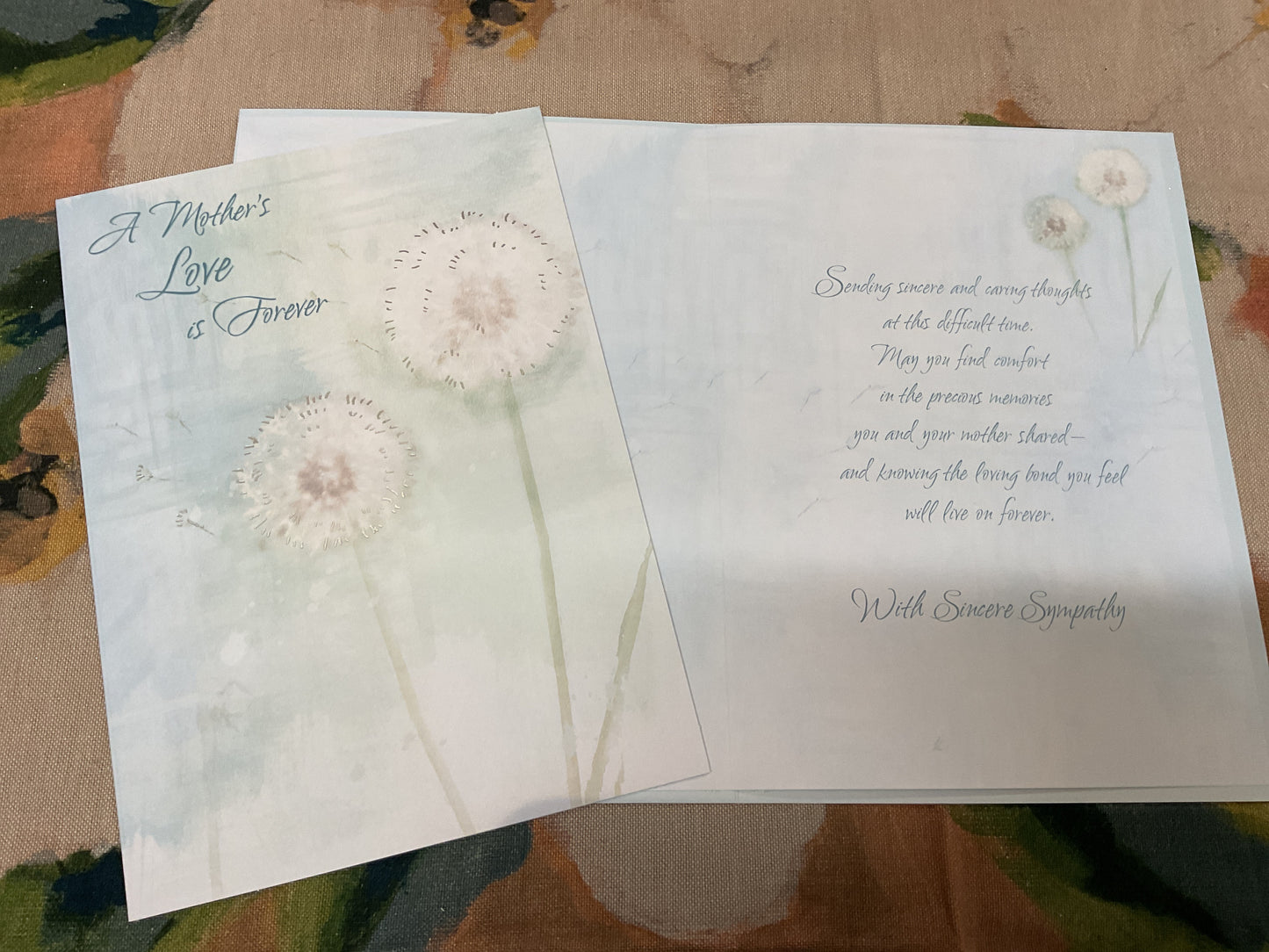 Sympathy Card - Loss of Mother