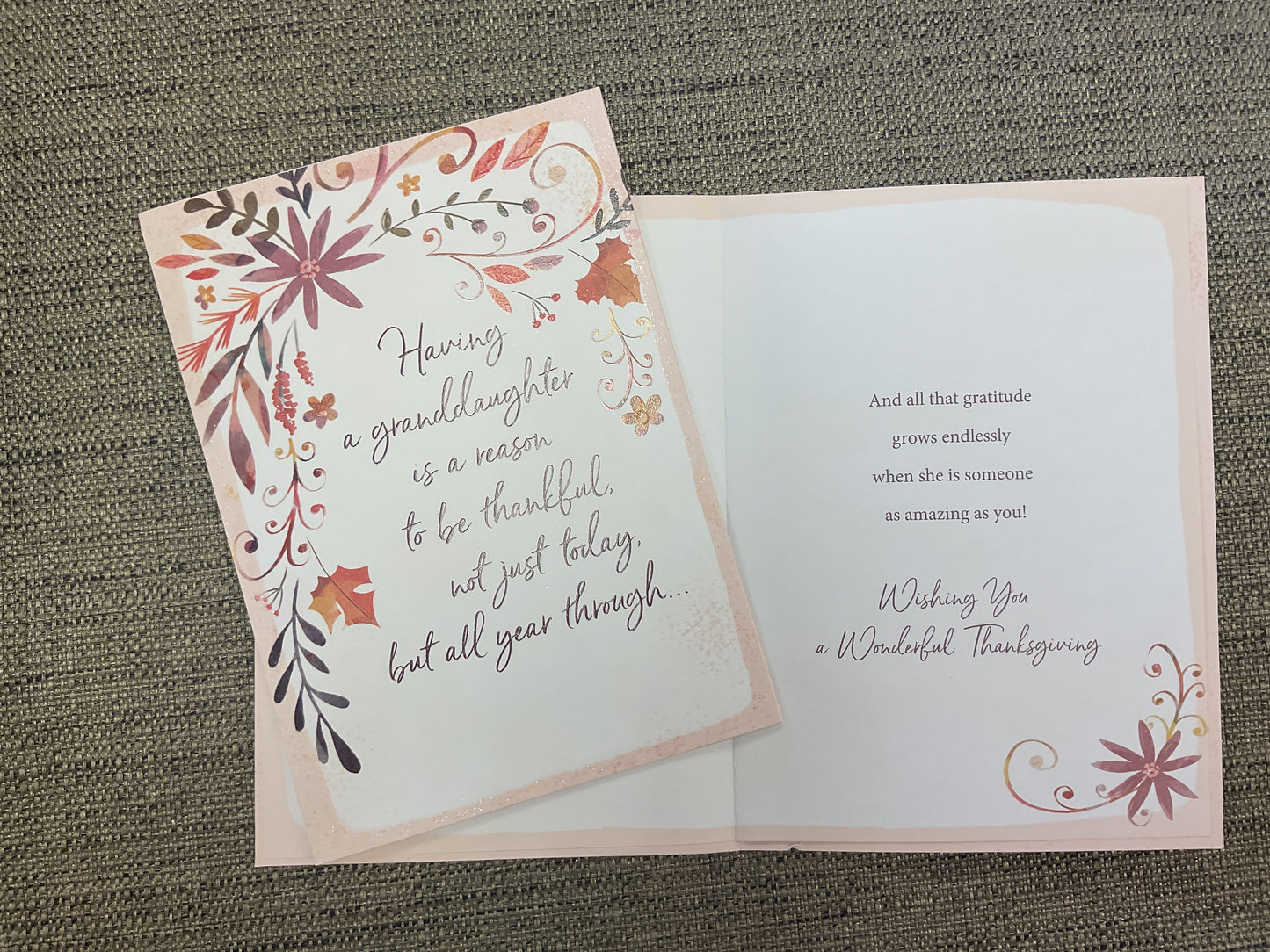 Granddaughter Thanksgiving Card
