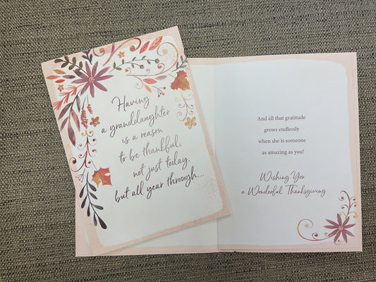Granddaughter Thanksgiving Card