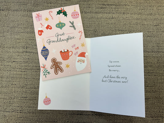 Great Granddaughter Christmas Card