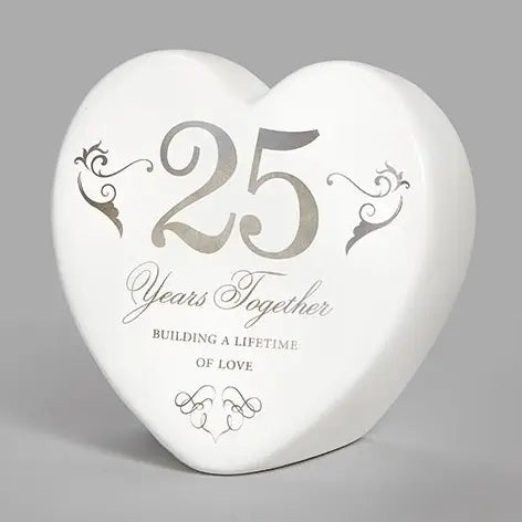 25th Anniversary Heart Ceramic