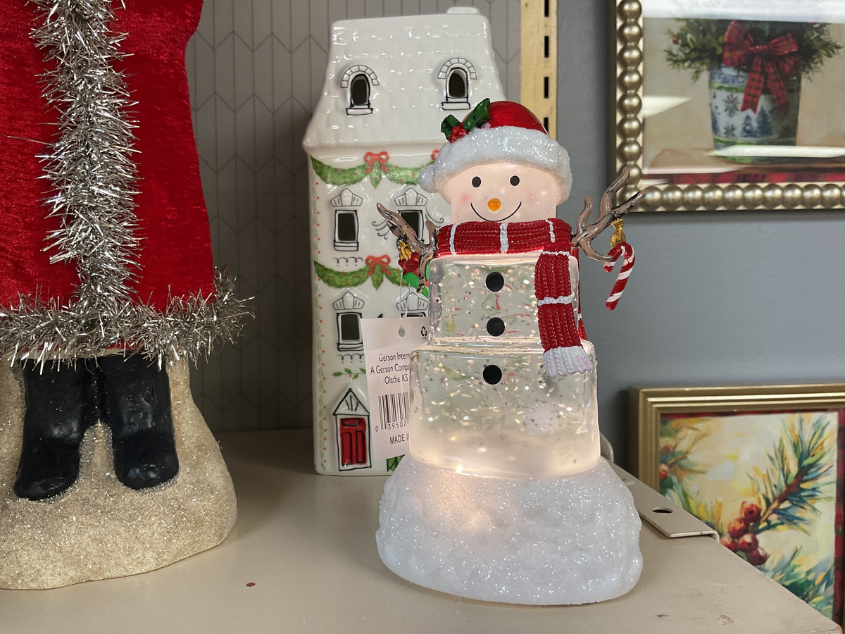 Lighted Snowman Spinning Water Globe - Two Styles