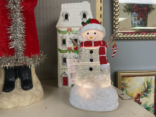 Lighted Snowman Spinning Water Globe - Two Styles