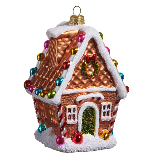 4.75" Brown Gingerbread House Ornament