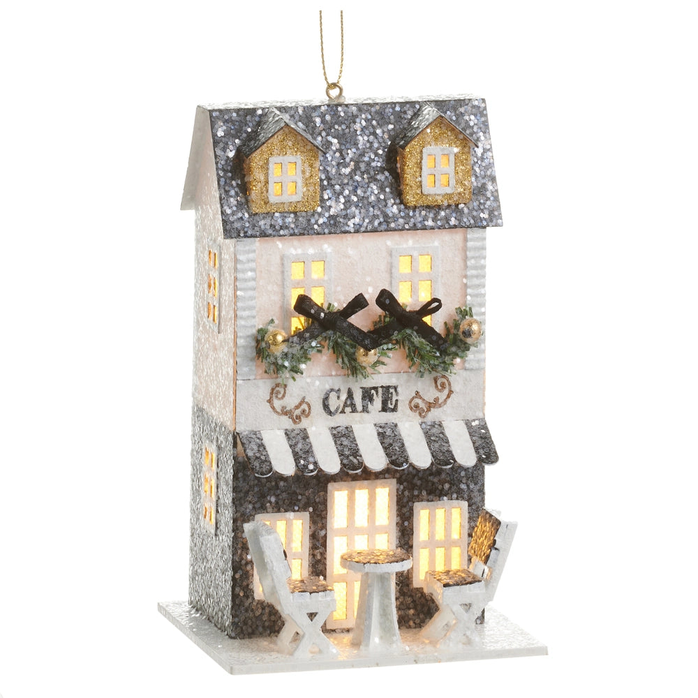 5.5" Lighted Paper Cafe Ornament