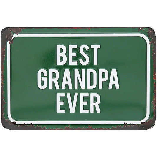 Best Grandpa - 6" X 4" Tin Plaque/Magnet
