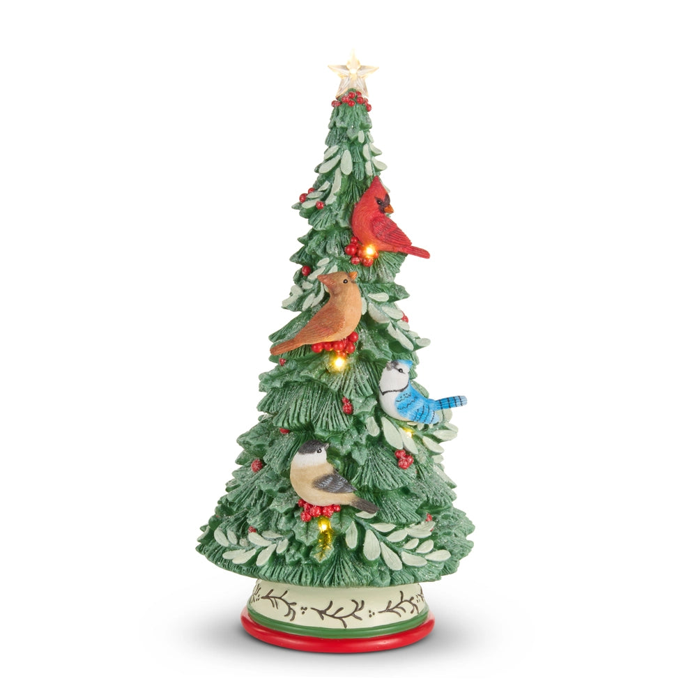 16" Birds on Lighted Christmas Tree