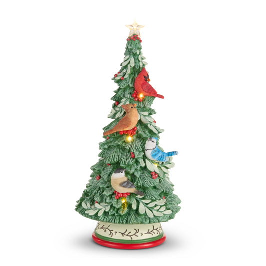 16" Birds on Lighted Christmas Tree