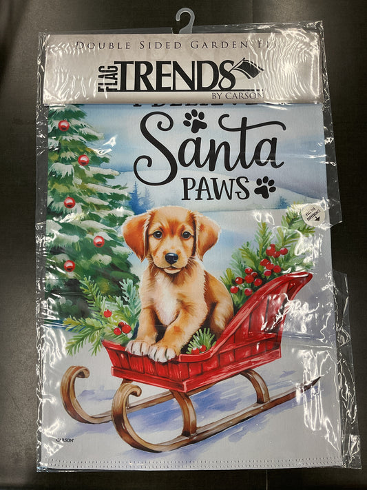 Santa Paws Pup Garden Flag