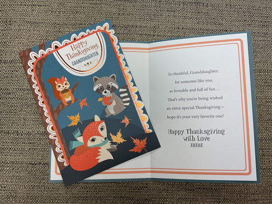 Happy Thanksgiving, Granddaughter