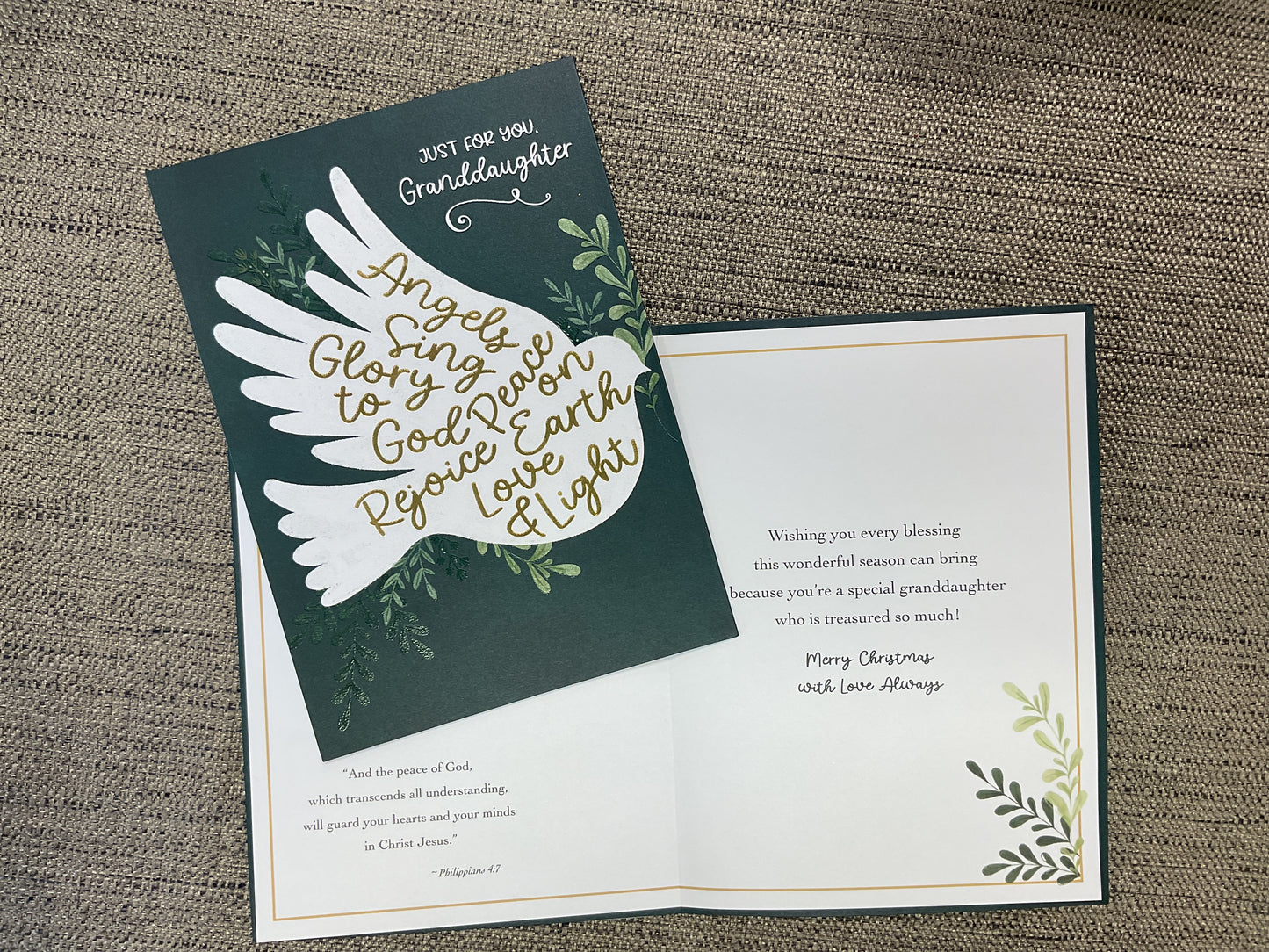 Granddaughter Religious Christmas Card