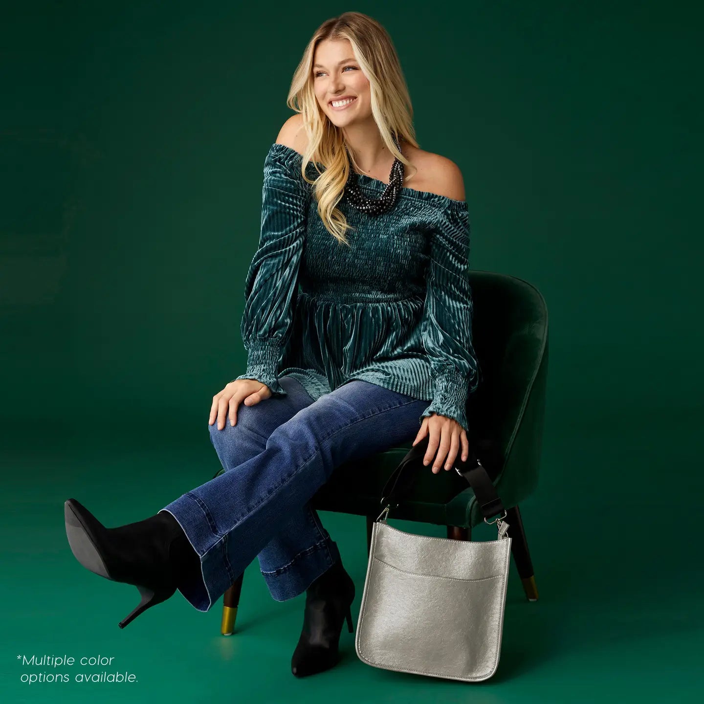 Lulu Pleated Velour Top
