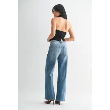 High Rise Full Length Straight Jean