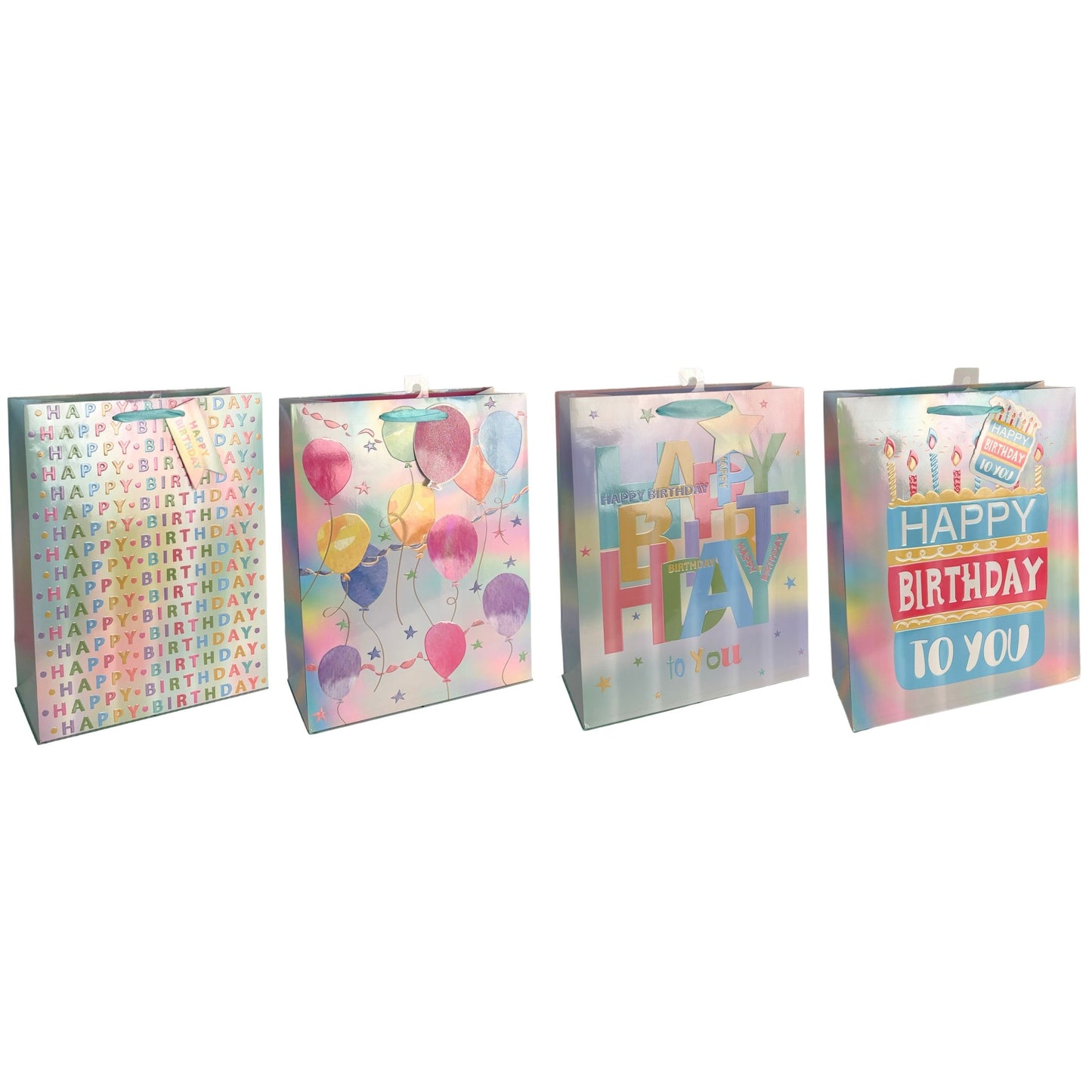 Medium Embossed Iridescent Birthday Gift Bag