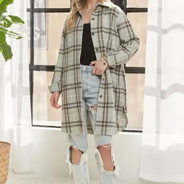 Flannel Shacket with Pockets
