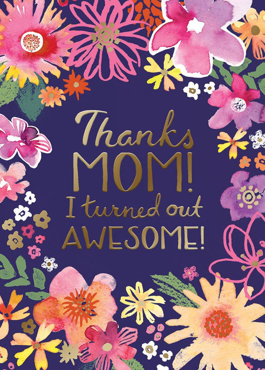 Floral Wreath Awesome Mom Mother's Day Card