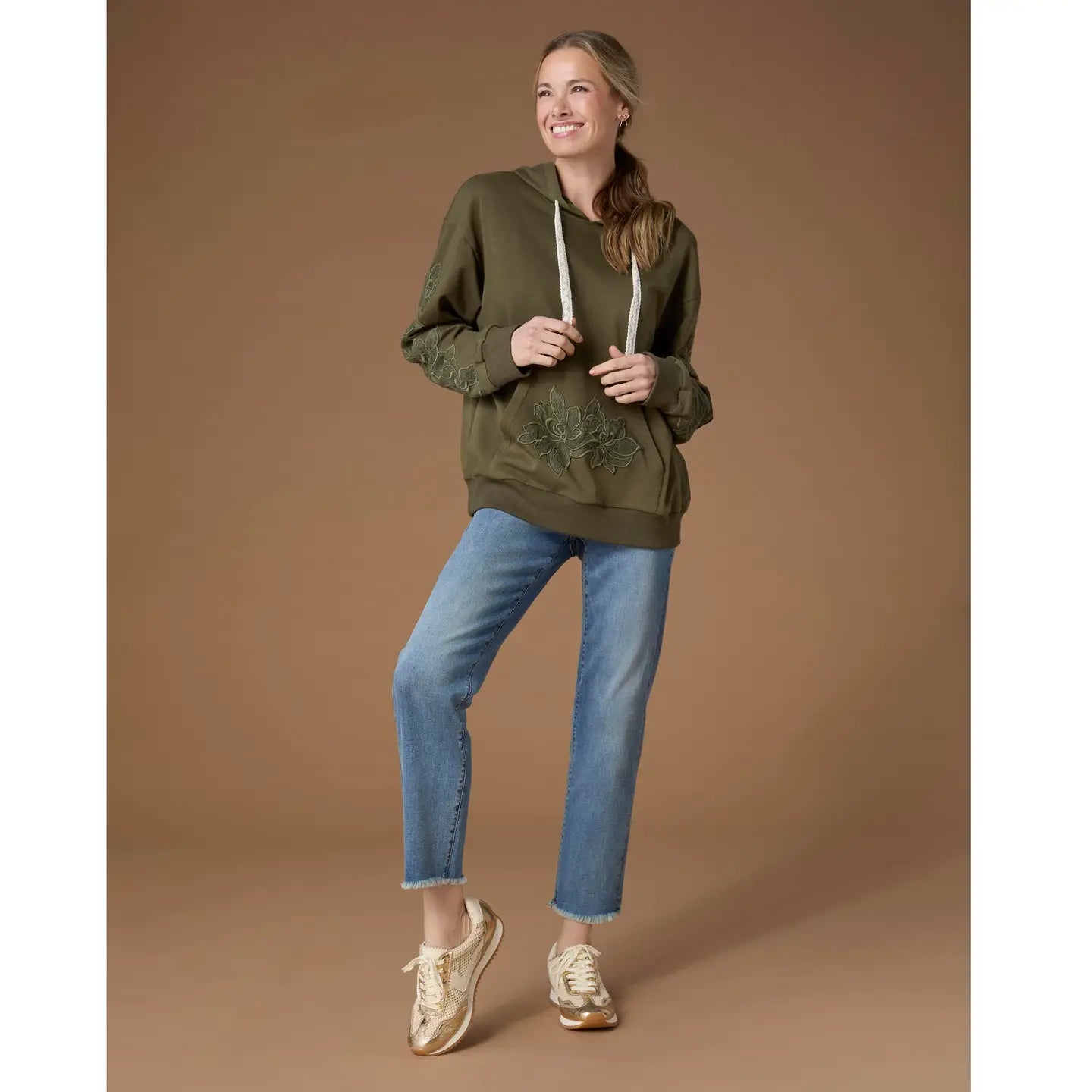 Trapani Hooded Sweatshirt with Raised Embroidery