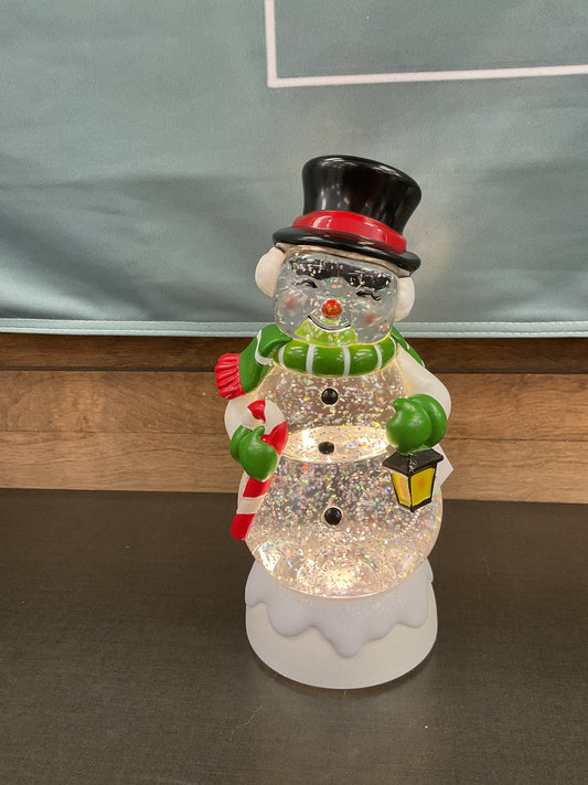 Battery Operated Spinning Snowman Water Globe