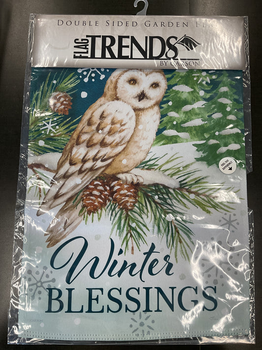 Winter Owls Garden Flag