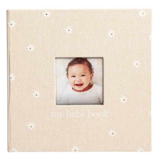 Daisy Print Square Baby Book, Memory Book