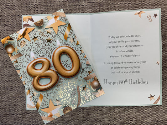 80th Birthday Card