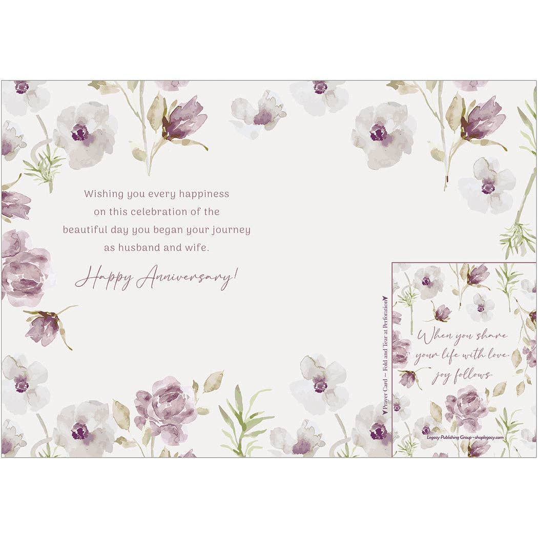 Violet Floral - Anniversary Card