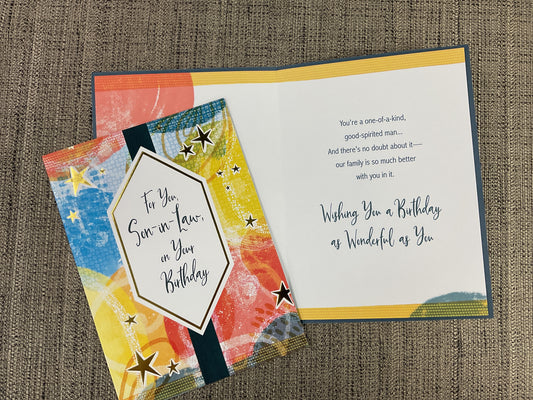 Son in Law - Birthday Card