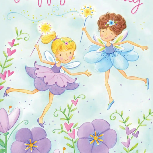 Fairy Flowers Birthday Girl Card
