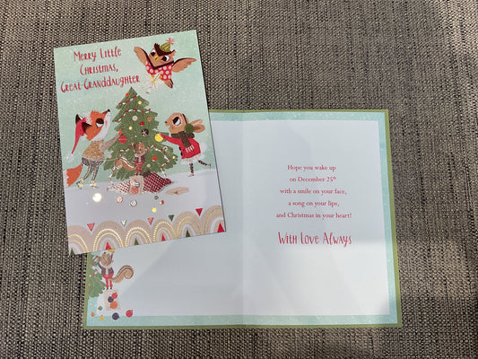 Great-Granddaughter Christmas Card