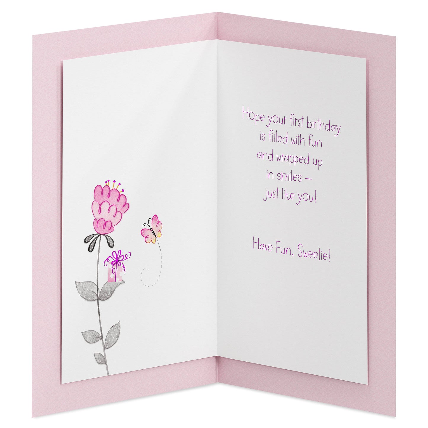 1st Birthday Card for Baby Girl (Little Lady Bug)