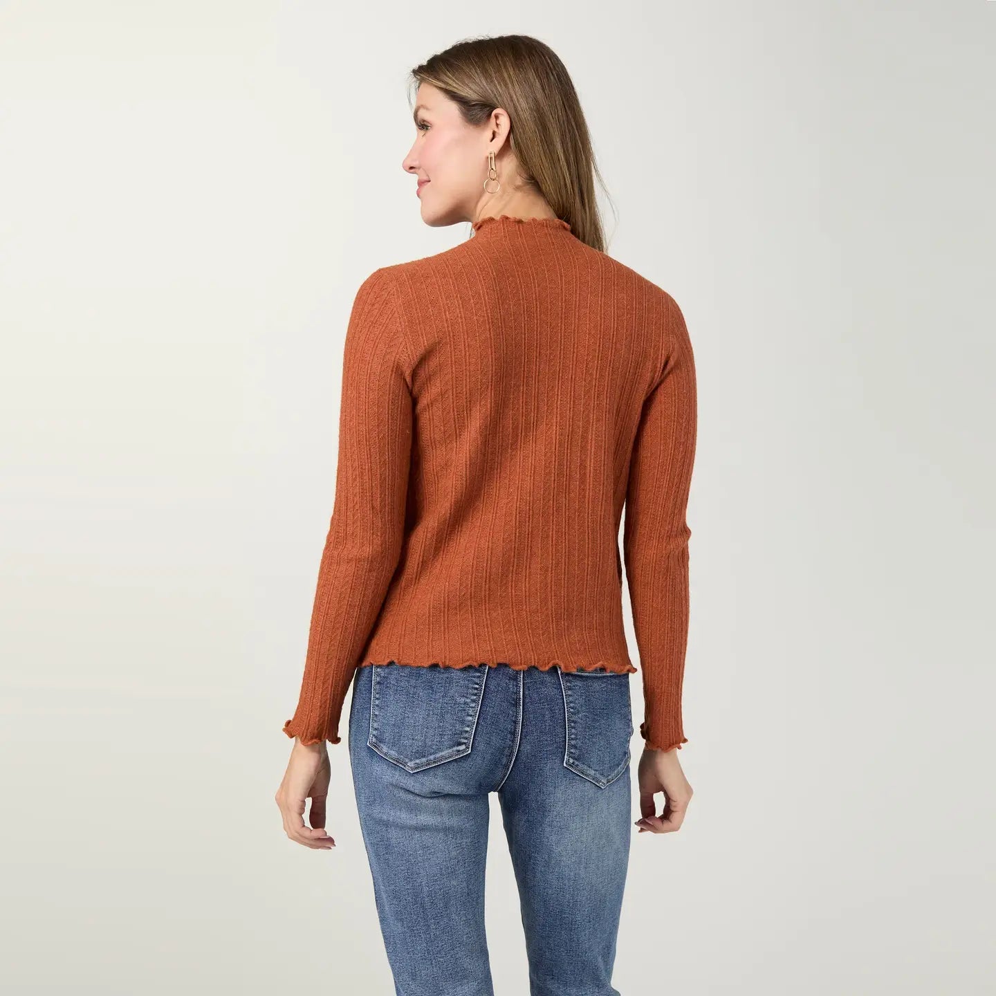 Avalee Funnel Neck Cable Knit Sweater