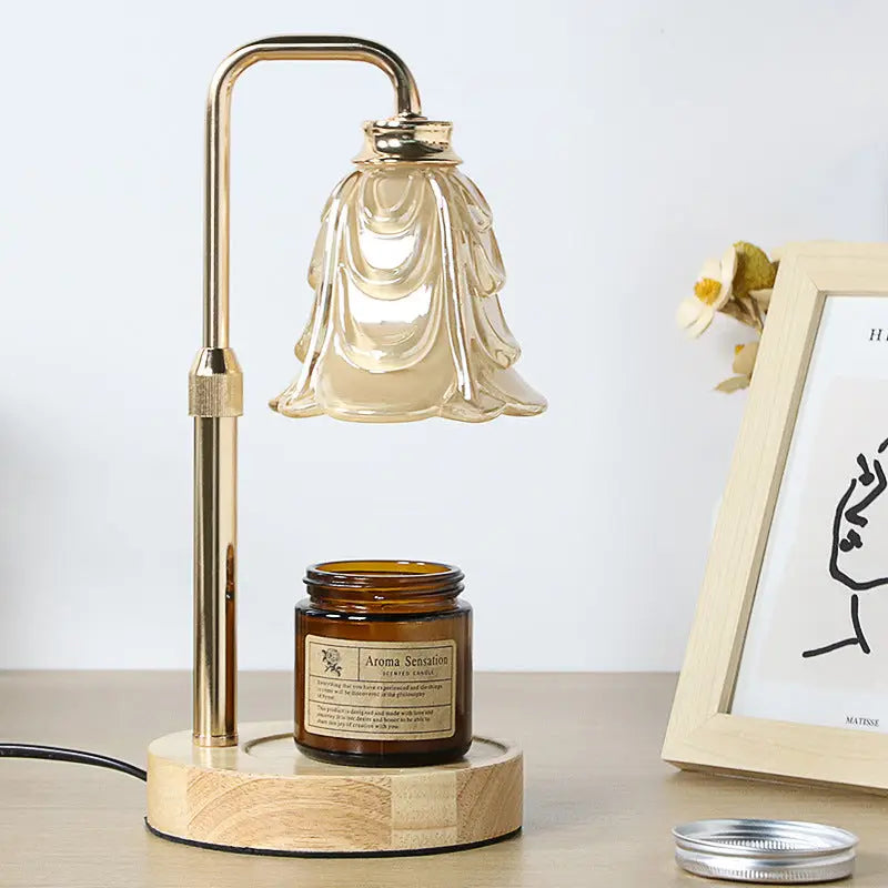Wooden Candle Warmer Lamp Dimmable Decor