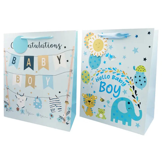Baby Boy Foil Front Gift Bag