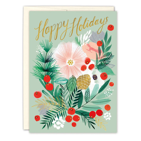 Holly Bouquet Holiday Card