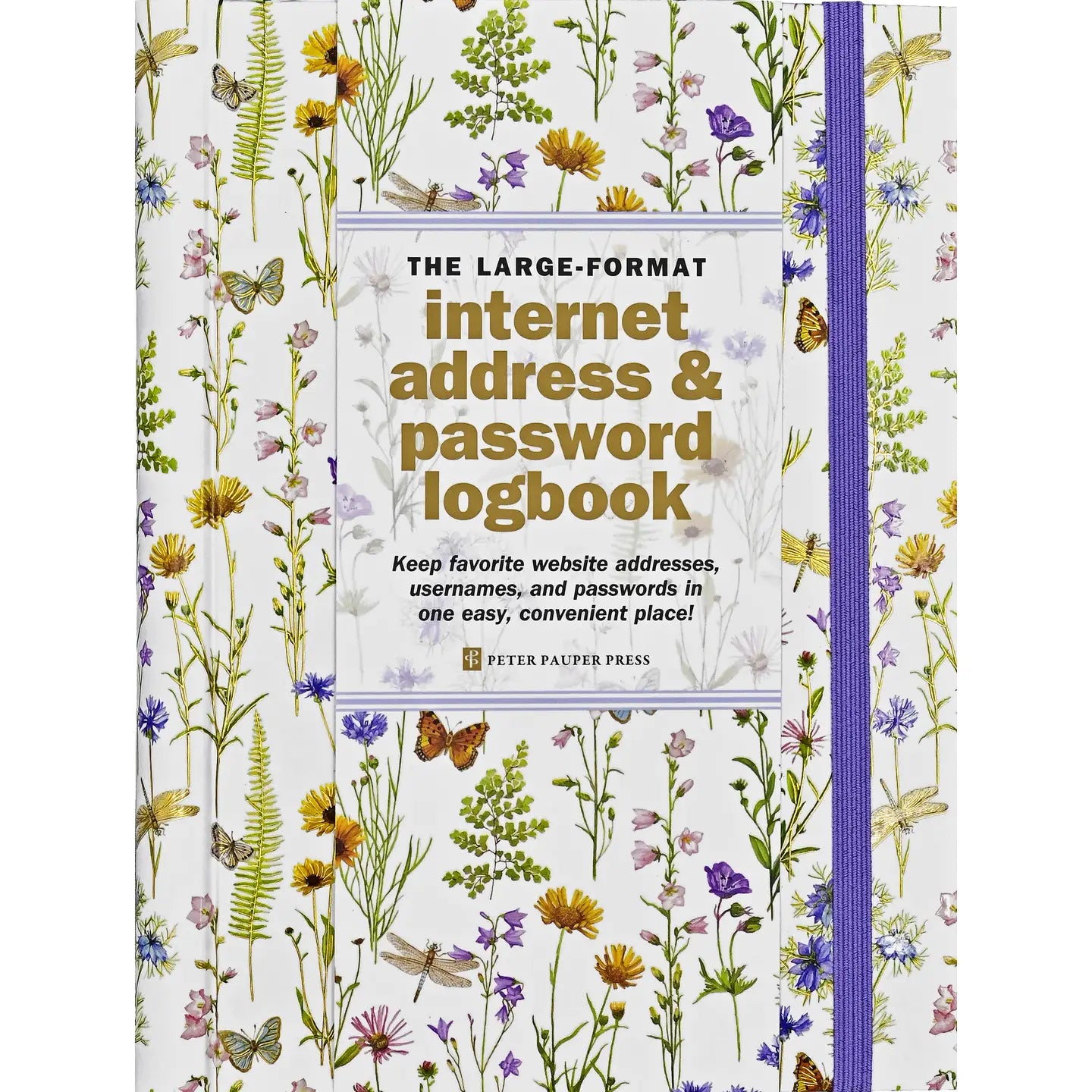Wildflower Garden Large Internet Address & Password Logbook