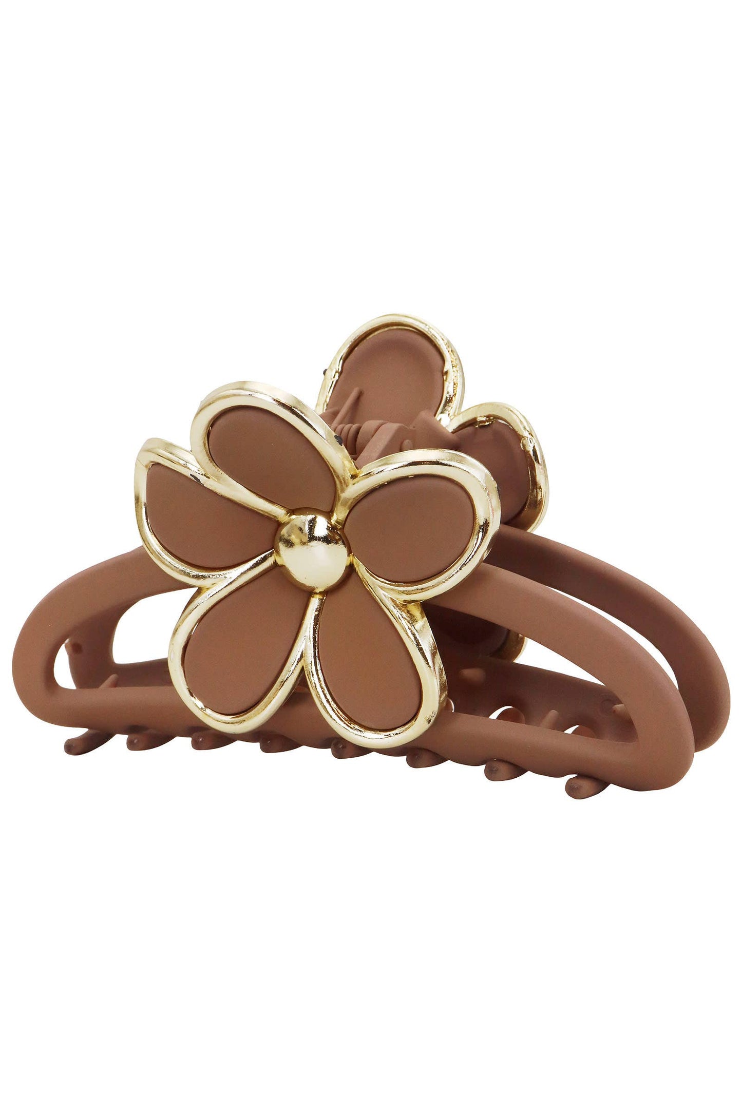Matte Glossy Gold Floral Hollow Frame Fashion Hair Claw