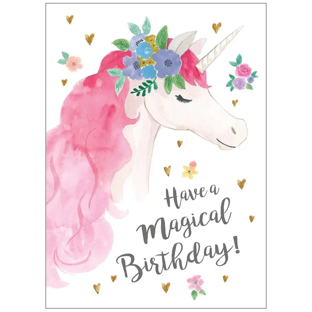 Friendly Unicorn Birthday - Girl Card