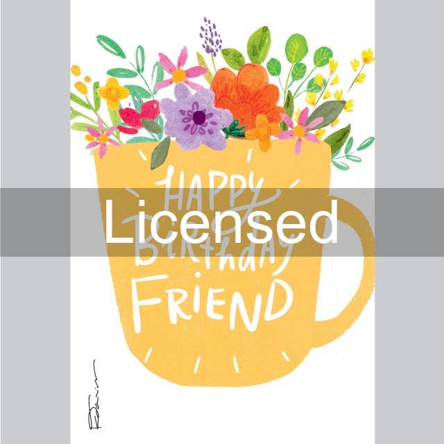 Birthday Friend | Birthday Card for Friend (Flowers in Mug)