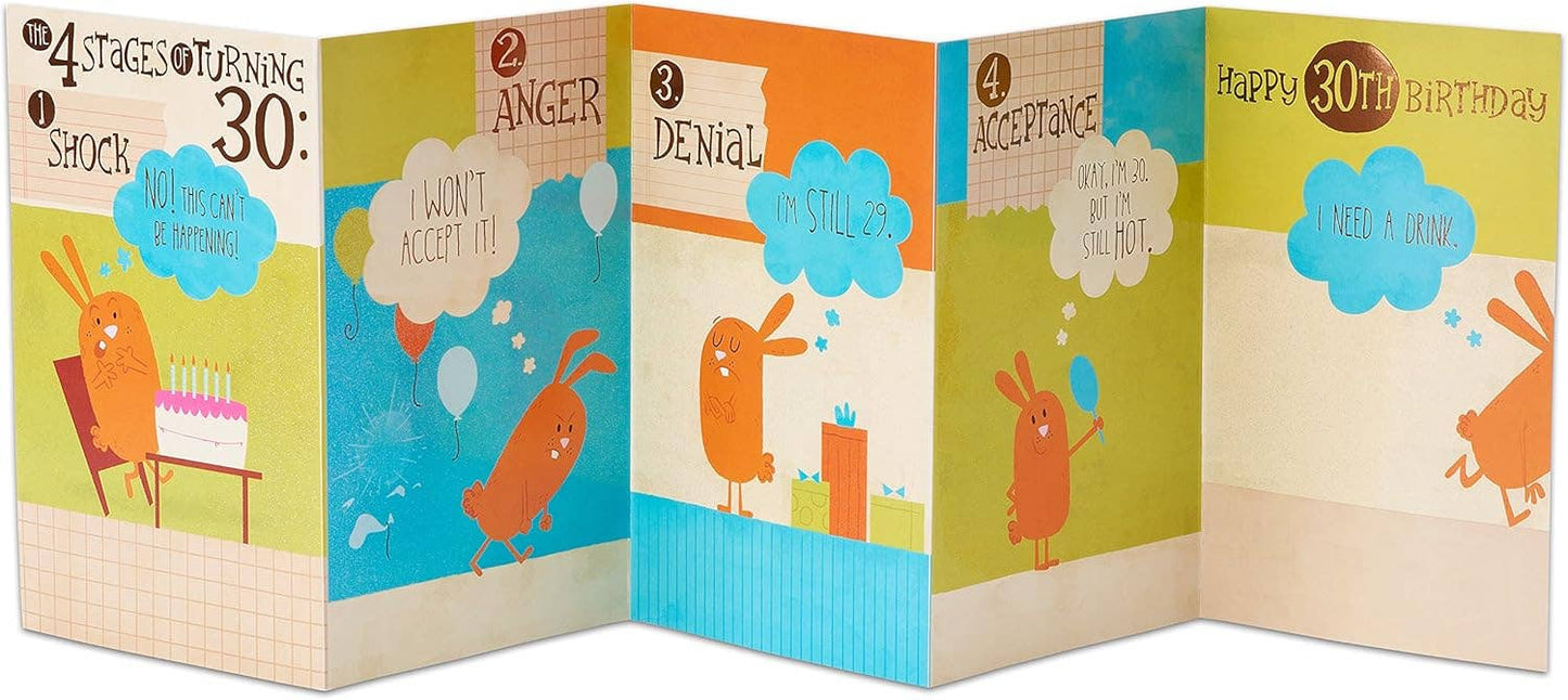 30th Birthday Card for Anyone (4 Stages of Turning 30)