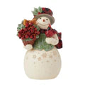 Highland Glen Snowman Poinsettia Basket Figurine