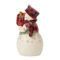 Highland Glen Snowman Poinsettia Basket Figurine