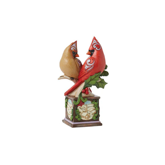 Cardinal Pair on Pedestal Figurine "Faith, Joy, and Hope"