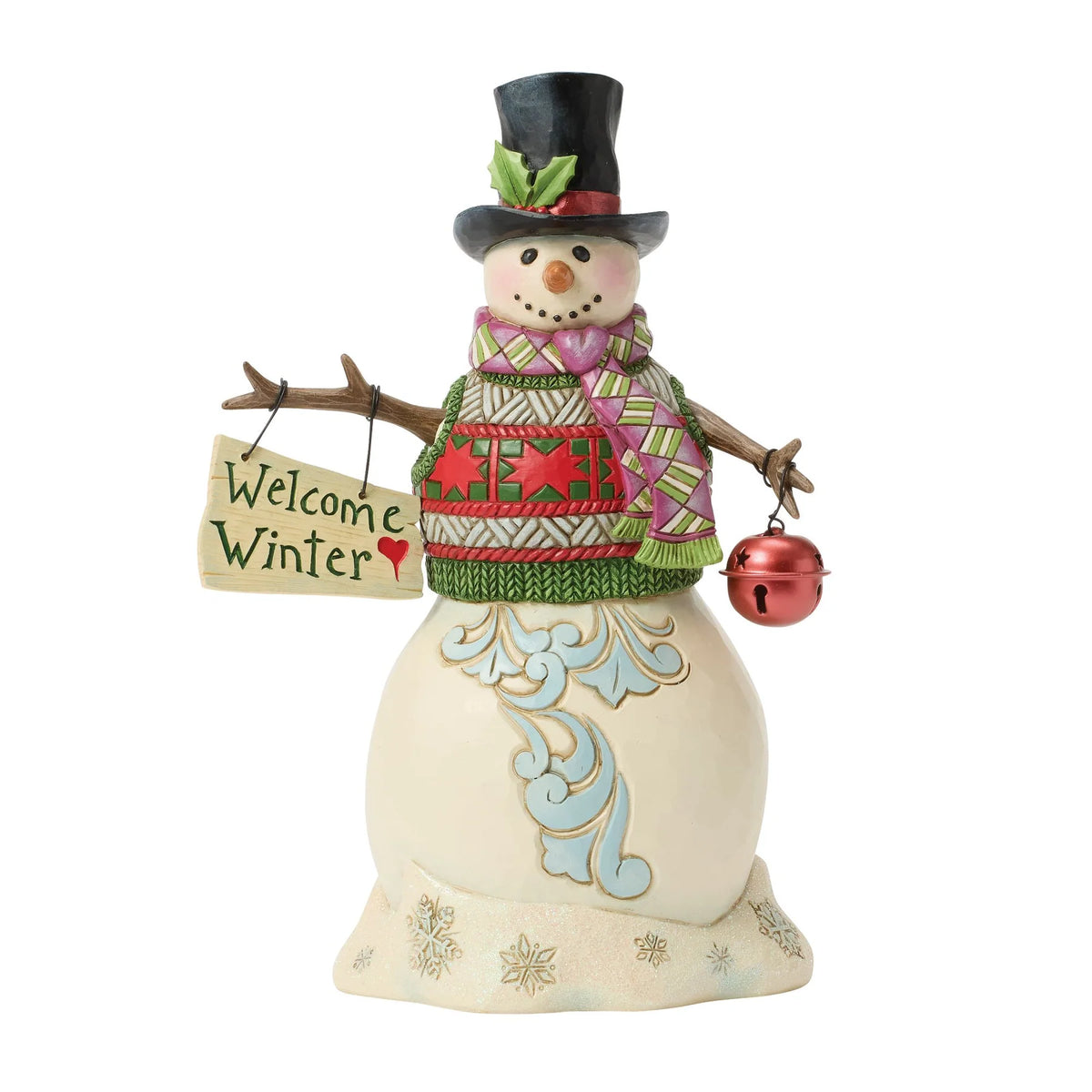 Jim Shore Fig Snowman w/ Hanging Sign
