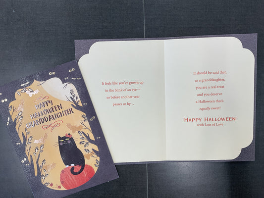 Preteen Granddaughter Halloween Card