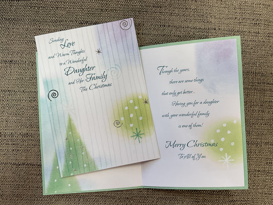 Daughter & Family Christmas Card
