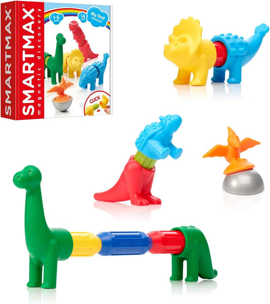 SmartMax My First Dinosaurs STEM Magnetic Discovery Building Set with Soft Animals
