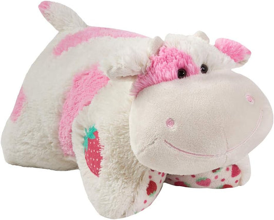 Pillow Pets Jumbo Strawberry Milkshake Cow Plush Toy