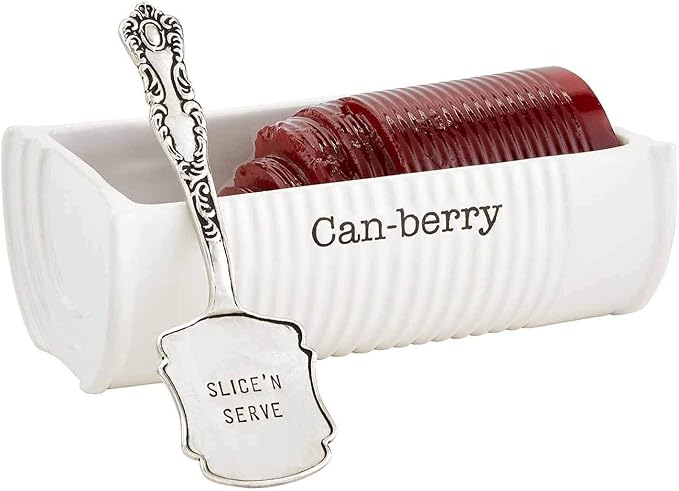 Mud Pie Can-Berry Ceramic Cranberry Serving Dish and Spatula Set