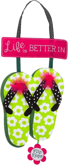 Life Is Better In Flip Flops Outdoor Safe Felt Door Decor